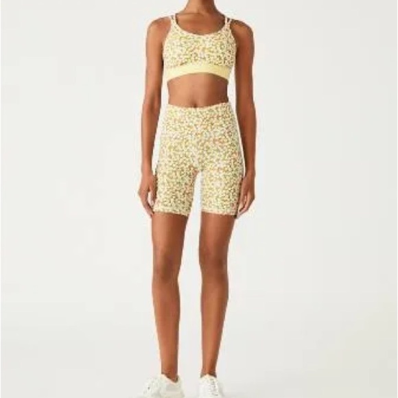 Tory Sport Printed High-Rise Weightless Bike Short Women Size XS Daisy Print - Picture 1 of 6